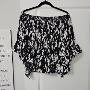 Black and White Off-Shoulder Top